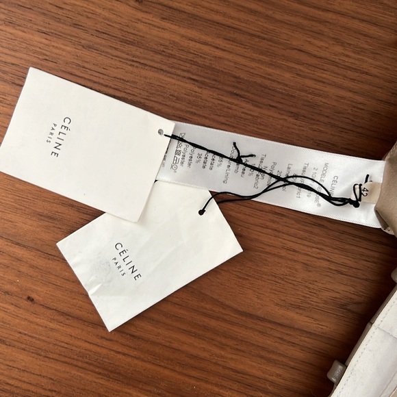 NWT Celine Wool & Leather Two Toned Pheobe Philo Mid Rise Pants Size 42 US 10 - Picture 7 of 12